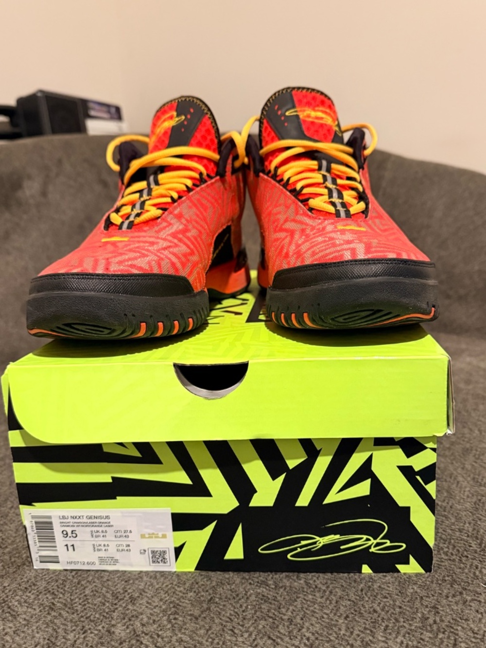 Nike LeBron NXXT Genisus Bright Crimson Laser Orange Basketball Shoes Men's 9.5